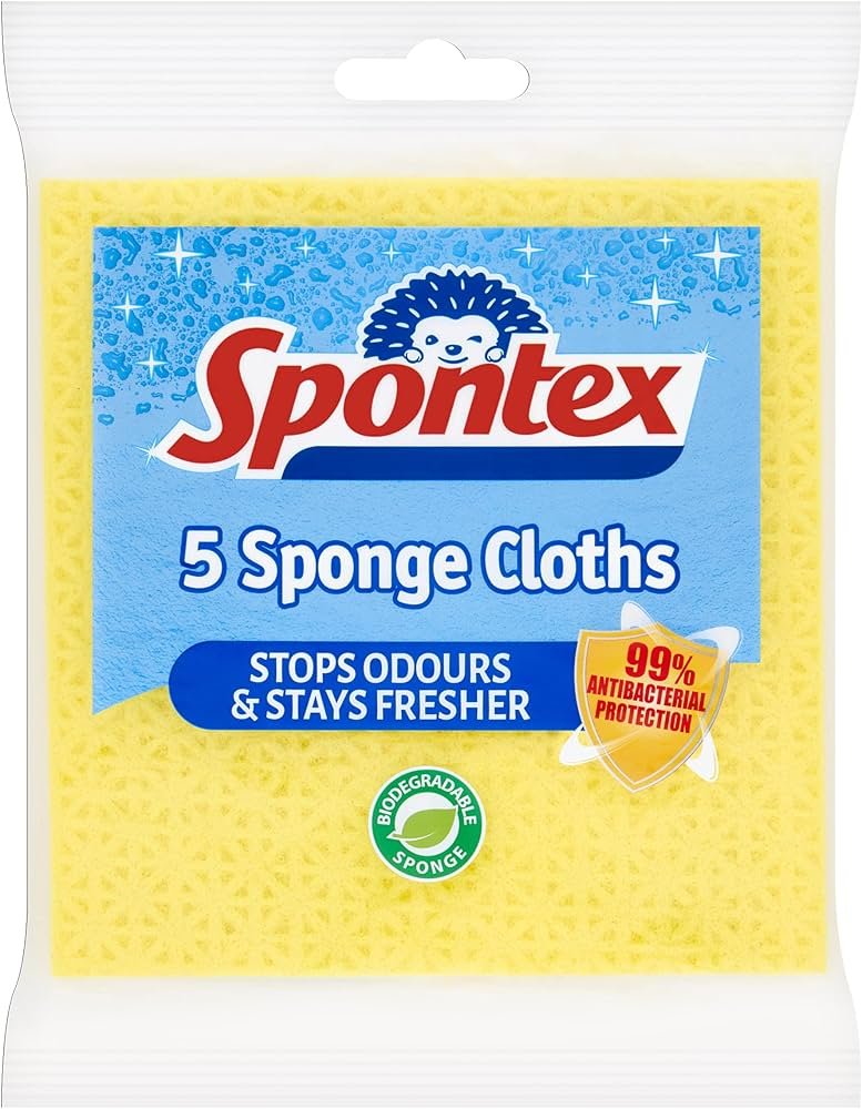 Spontex Sponge Cloth x 5 (Pack of 4, Total 20 Cloths)