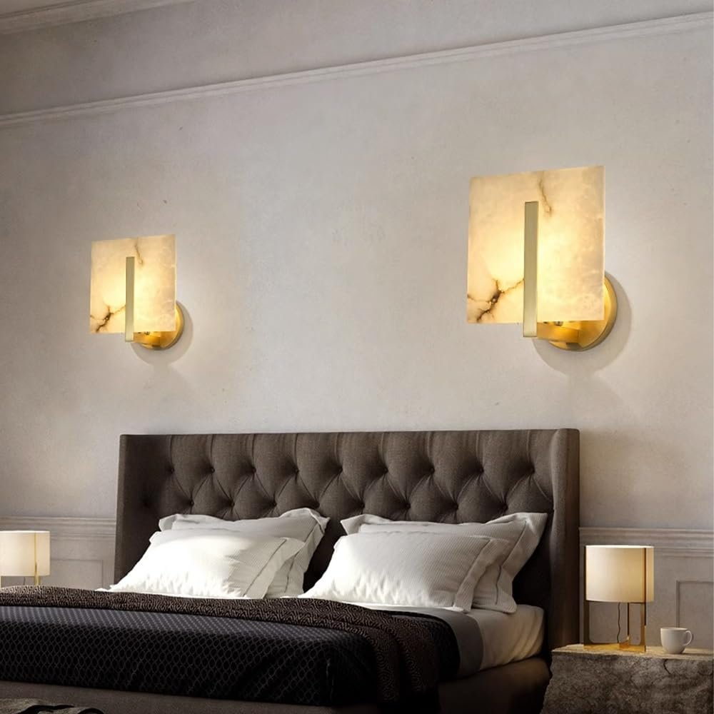 UOPYNE Modern Brushed Brass Bedside Wall Sconces Creative ...