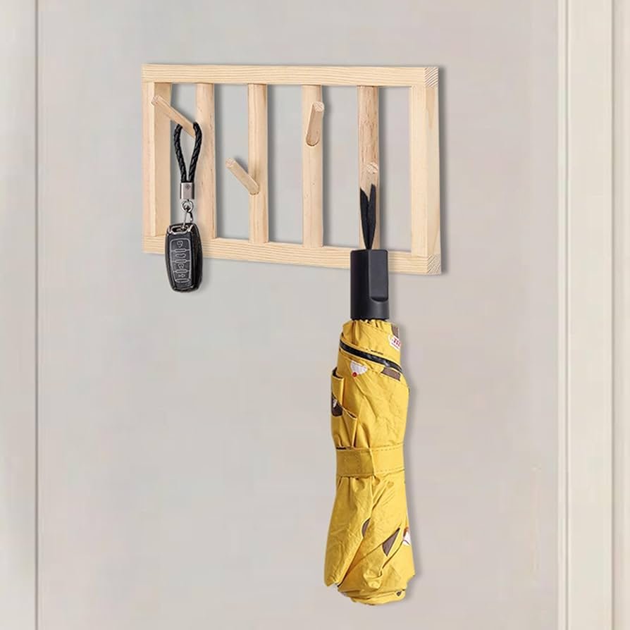 Wall Coat Rack, No Drilling Hook, Sturdy Hat Rack, Swivel ...