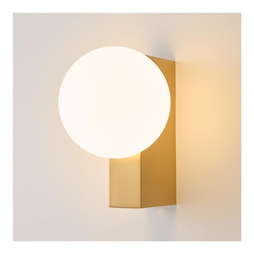 Wall Sconces, Milky White Globe Glass Wall Sconces, Modern ...