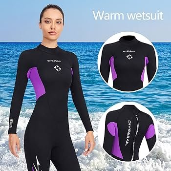 Wetsuits for Women 3mm One Piece Long Sleeve Thick Warm ...
