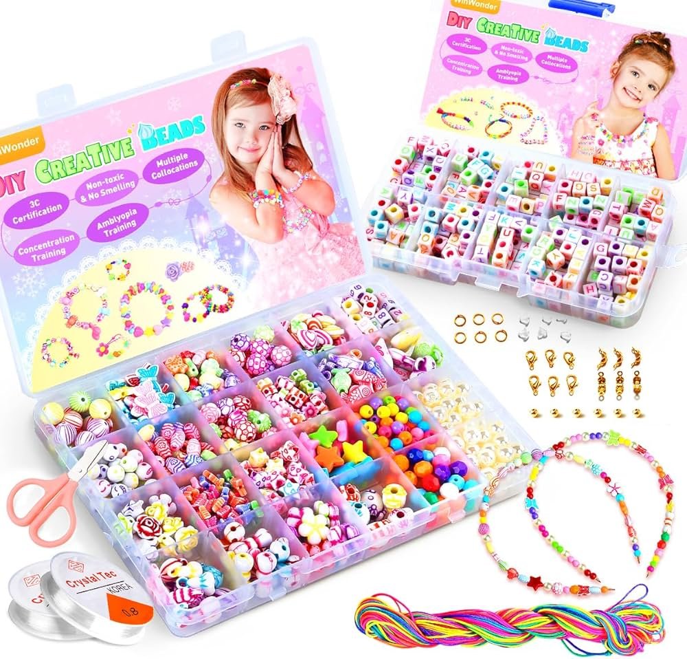 WinWonder Bricolage Perles Set,1150 PCS Bracelets ...