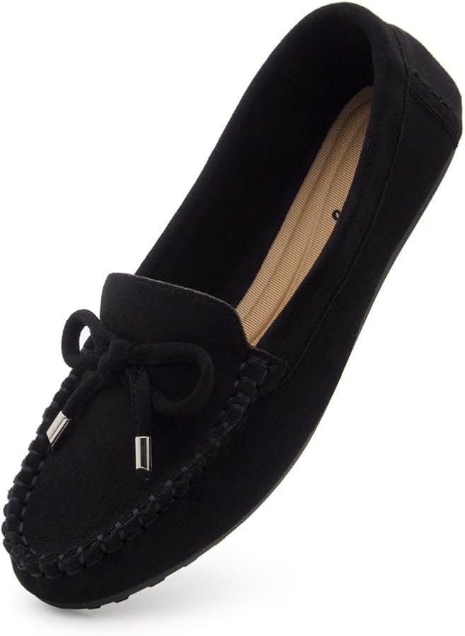 Women's Flat Loafers Casual Leather Shoes Comfortable Slip-on for ...