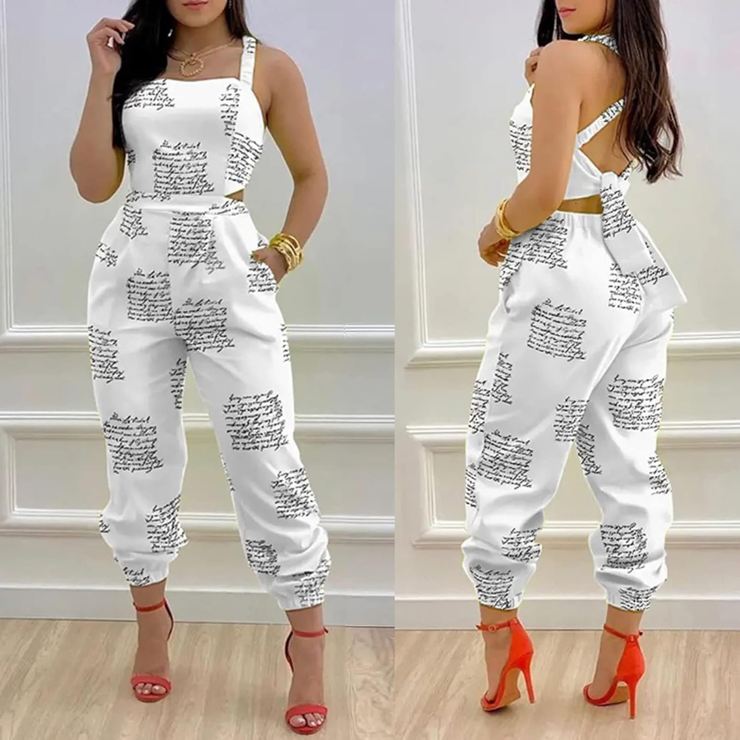 Women's Oversized Sleeveless Jumpsuits Overalls Comfortable Top ...