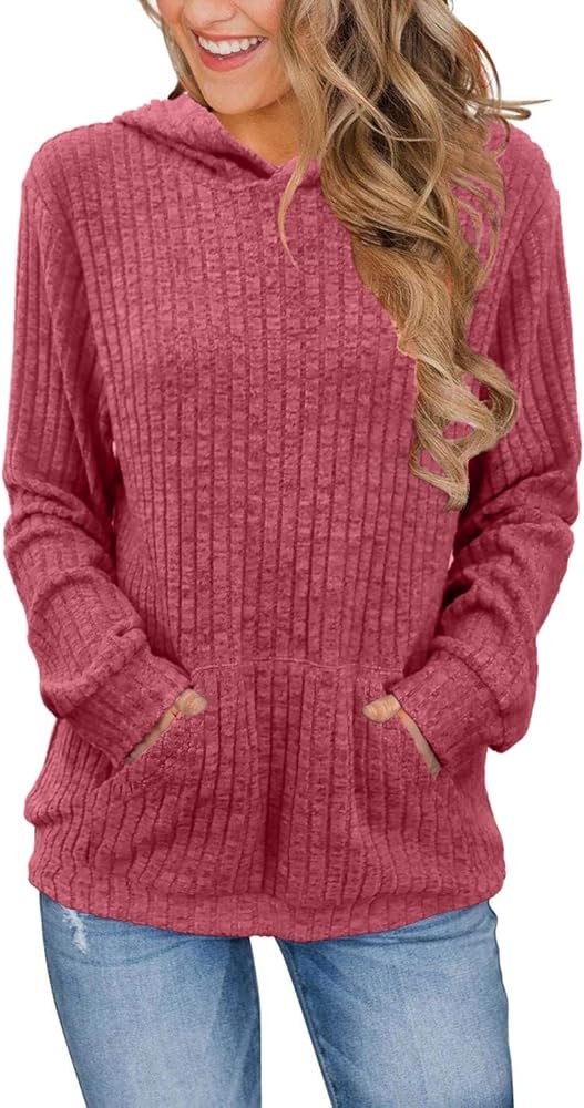 WUFANGBU Sweaters Sweatshirts Long Sleeve Two Pockets Loose ...