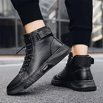 Yacriso Mens Genuine Leather Versatile Casual Ankle Boots, Black ...