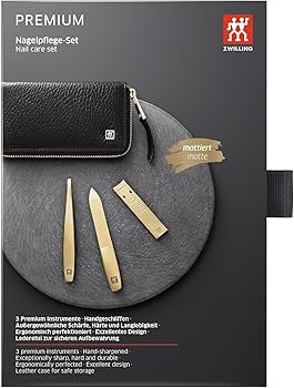 ZWILLING Manicure Kit (3 Pieces, Black Genuine Leather Case ...