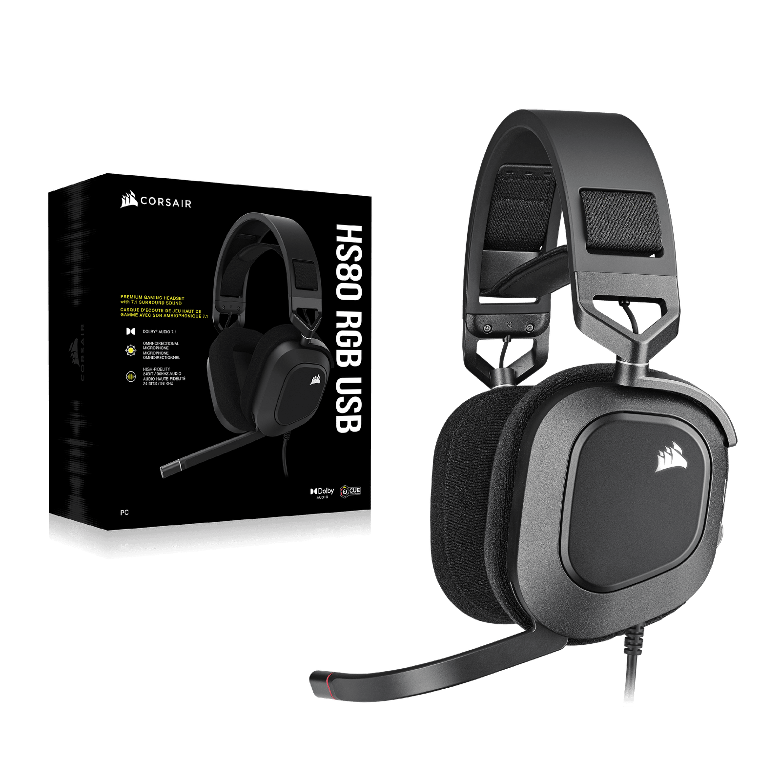 Corsair HS80 RGB USB Premium Casque de Jeu avec Son ...