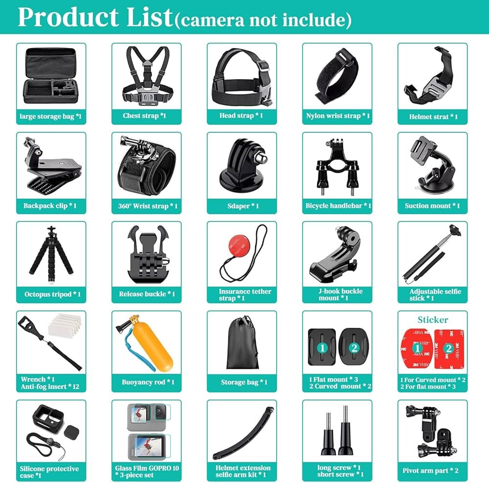 Camera Sport Accessoires Bleu