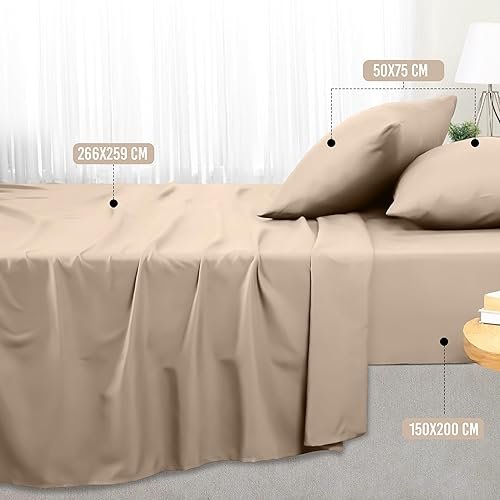 Utopia Bedding Parure de Lit 150x200, Draps de Lit 2 Personnes, Ensemble de Draps 4 ...