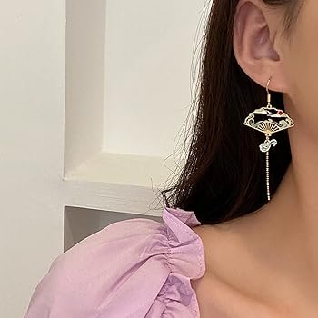 Boucles D'oreilles En Forme D'Eventail En Argent Sterling Avec ...
