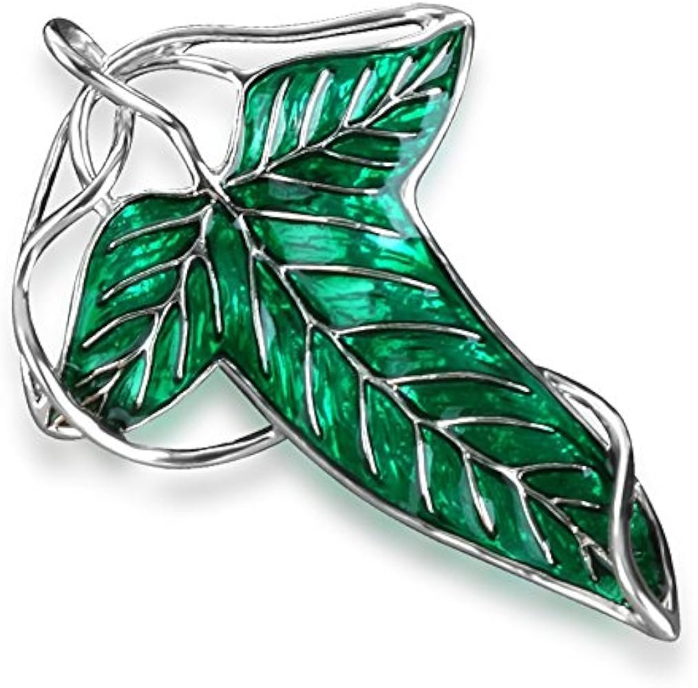 DP Design Collier avec broche representant la feuille de Lothlòrien ...