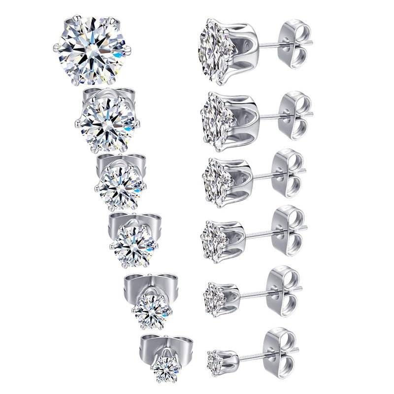 Ozmw 6 Paires Boucles d'Oreilles Medicales en Acier Inoxydable ...
