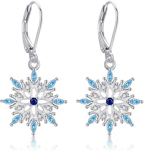 Boucles D'oreilles Flocon De Neige Boucles D'oreilles Pendantes ...
