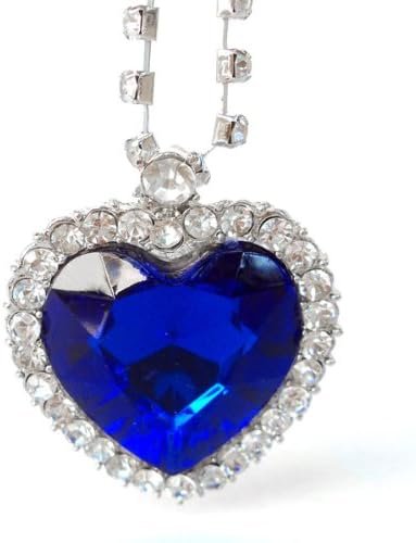 DP Design® Collier pour femme avec pendentif Titanic Cœur de l'ocean avec cristaux et strass