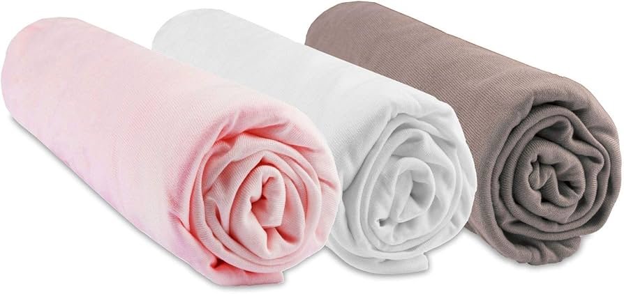 Lot de 3 Draps Housse pour Couffin 32x72 Ovale |100% Coton Bio | Blanc
