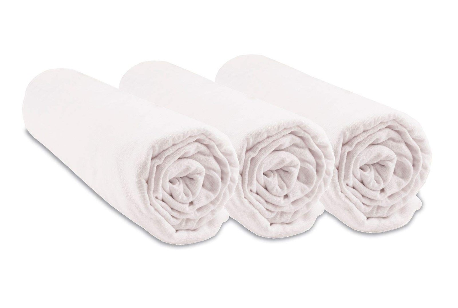 Lot de 3 Draps Housse pour Couffin 32x72 Ovale |100% Coton Bio | Blanc