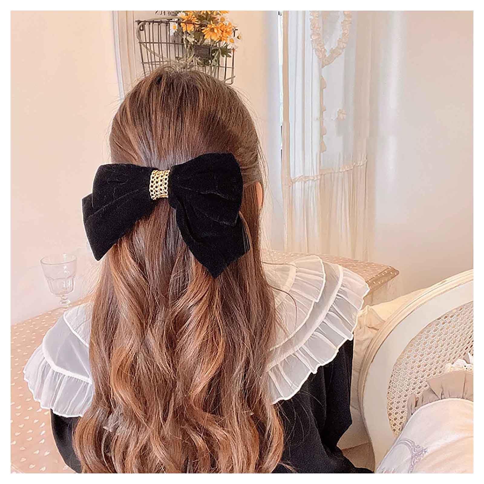 TseenYi Grand Noeud De Cheveux Pince À Cheveux En Velours ...