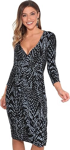 KRISP Robe Cache-Cœur Imprime (6609-WINBLK-08 ...
