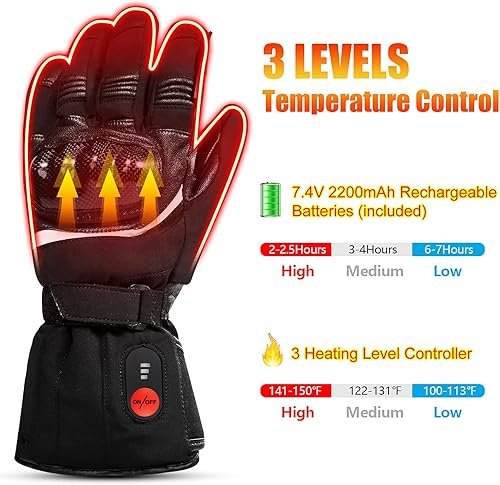 SAVIOR HEAT Gants Chauffants Rechargeables Moto Ski