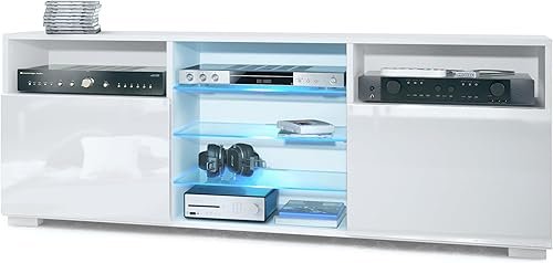 Vladon Meuble TV Granada, Lowboard avec 2 Portes et 6 ...