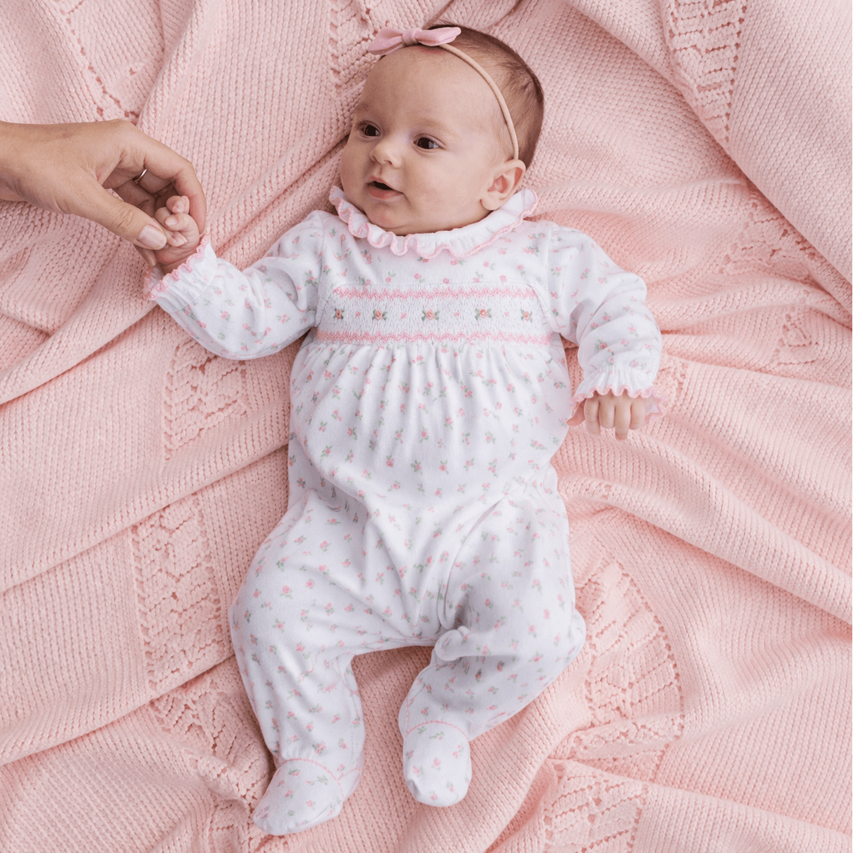 Magnolia Baby: Exquisite hand-embroidered details on luxurious pima cotton &