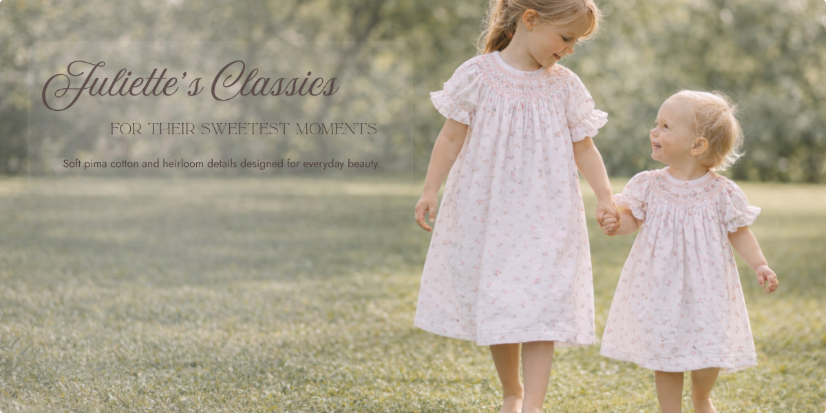 Magnolia Baby: Exquisite hand-embroidered details on luxurious pima cotton &